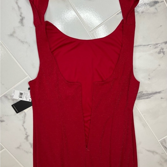 Adrianna Papell Boat Neck Sleeveless Cowl Back Stretch Metallic Jersey K… - Picture 13 of 14